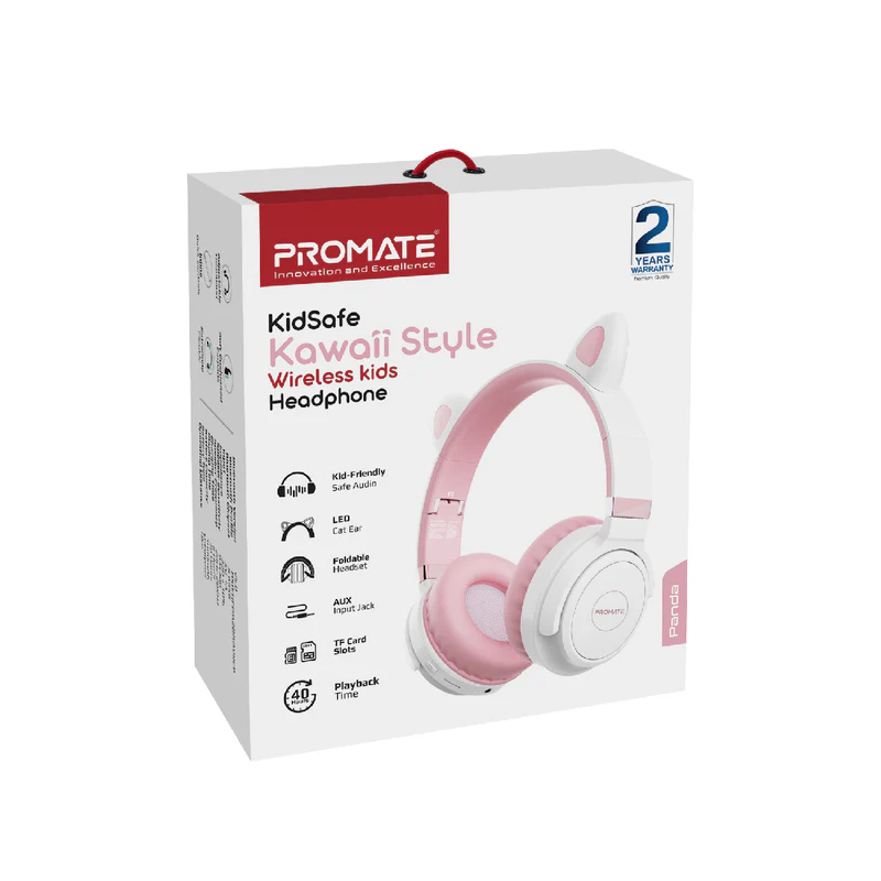 PROMATE-PANDA-BGM PROMATE KidSafe Kawaii Style Wireless Kids Headset PANDA.BGM - Image 1