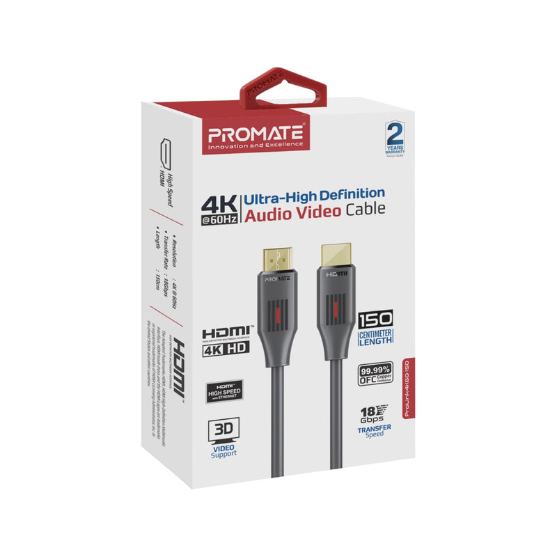 PROMATE-Ultra-High-Definition-4K@60Hz-HDMI-Audio-Video-Cable-ProLink4K60-1501 PROMATE Ultra-High Definition 4K@60Hz HDMI Audio Video Cable ProLink4K60-150 - Image 1